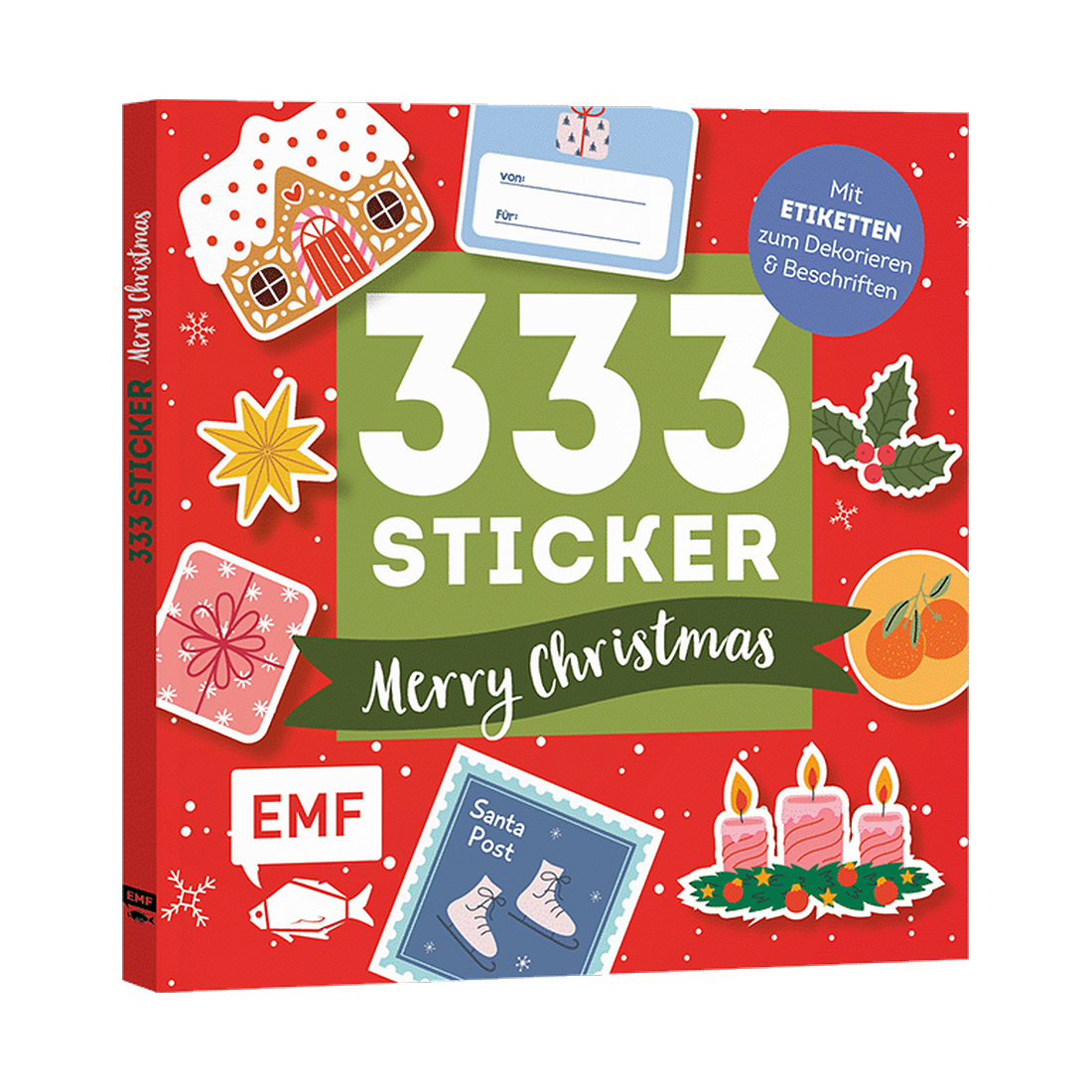 333 Sticker – Merry Christmas: Geschenk-Etiketten und Aufkleber mit beschreibbarer Oberfläche von EMF