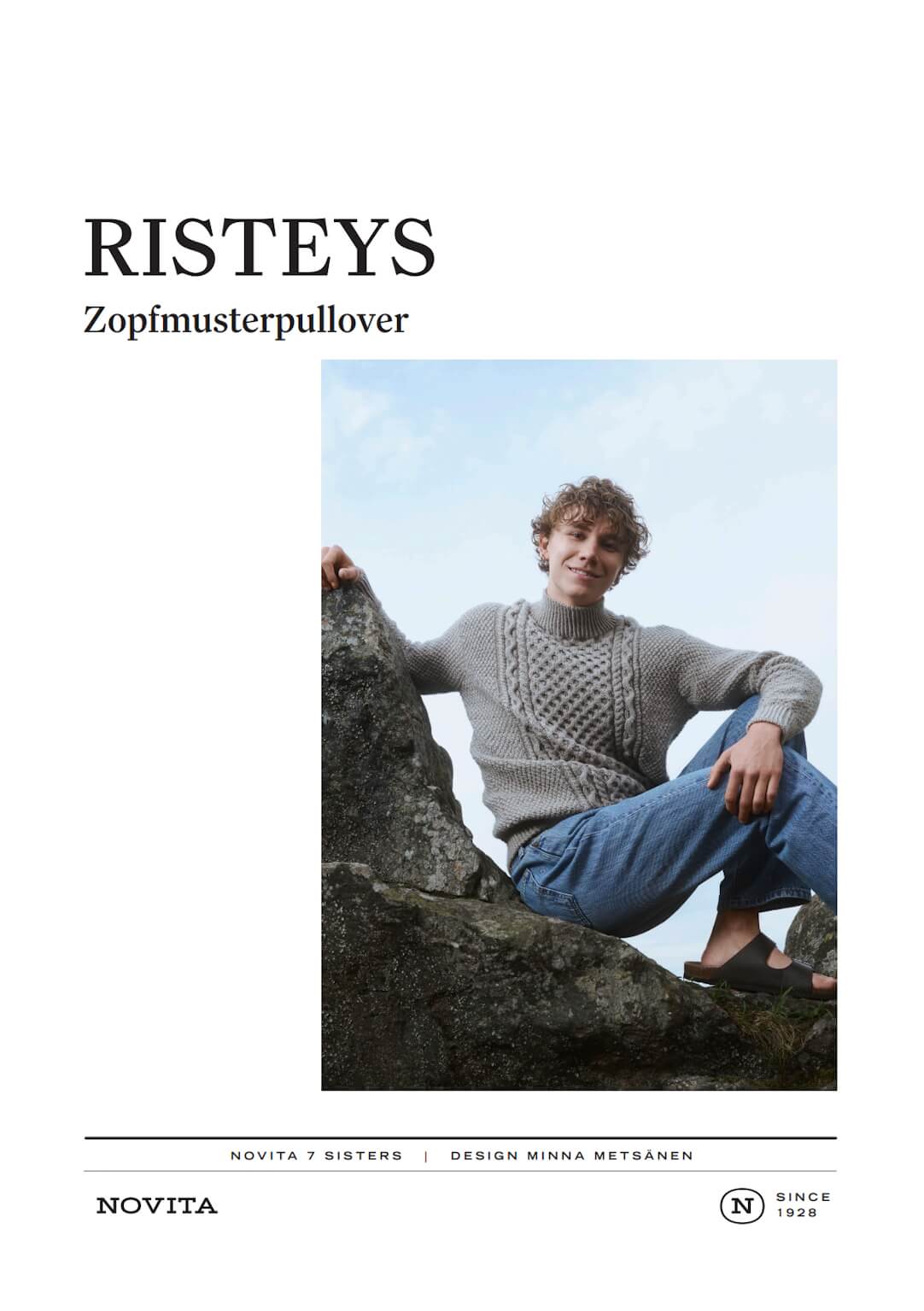Novita RISTEYS – Strickanleitung für klassischen Zopfmusterpullover
