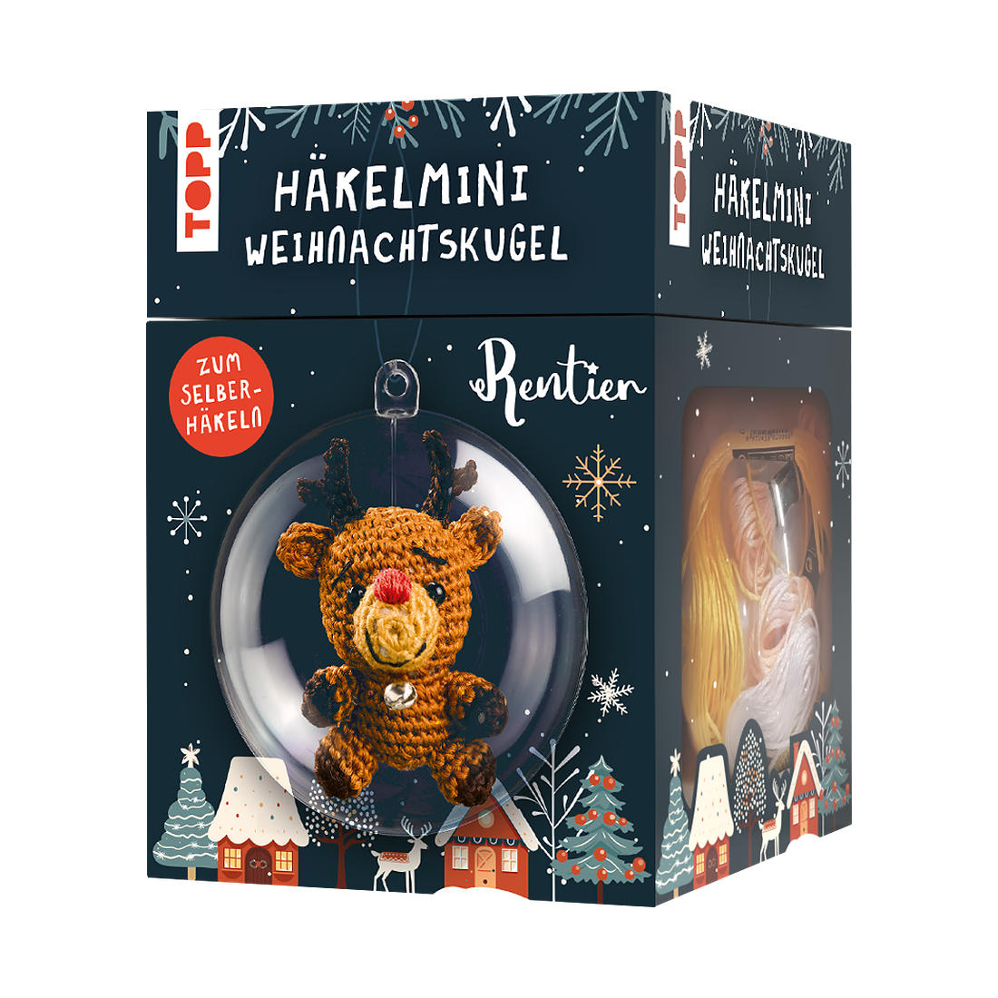 Häkelmini-Weihnachtskugel Häkelset Rentier von frechverlag