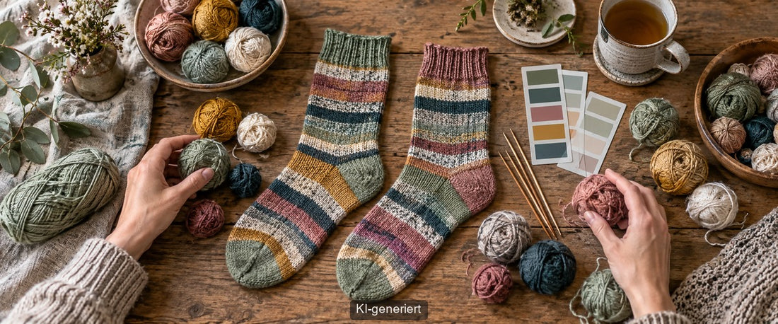 Restesocken planen: Farben harmonisch kombinieren und Garn clever aufteilen