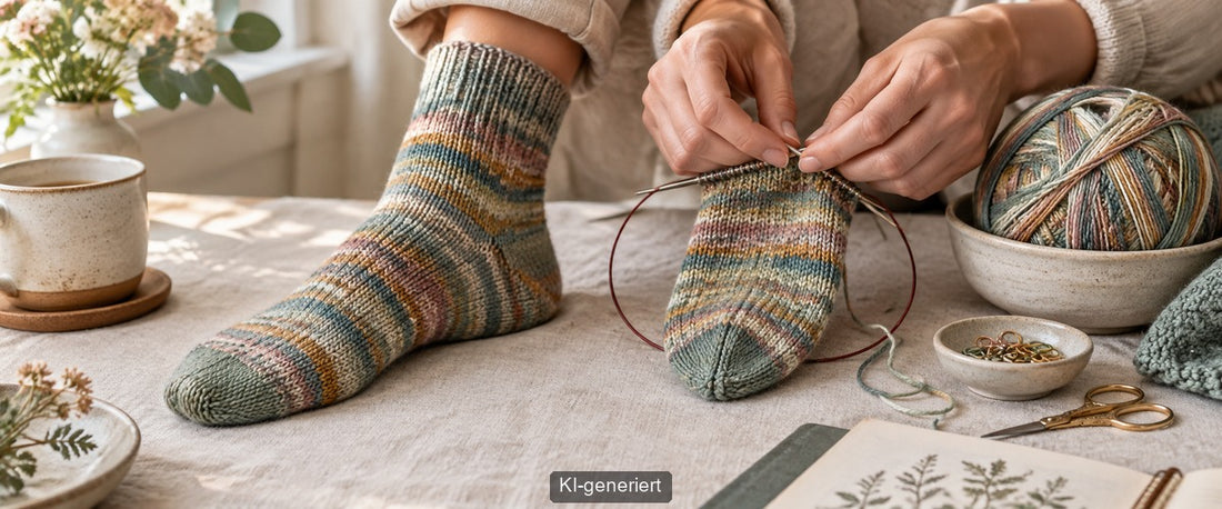Toe-up-Socken stricken: Von der Spitze zum Bündchen für Einsteiger