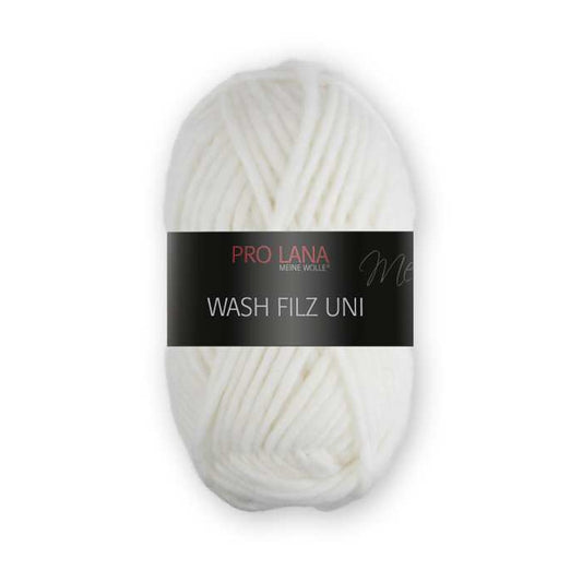 Wash-Filz Uni von Pro Lana – Weiß [101]
