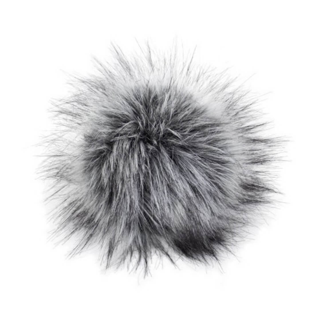 Pro Lana Pompon in Felloptik mit Druckknopf