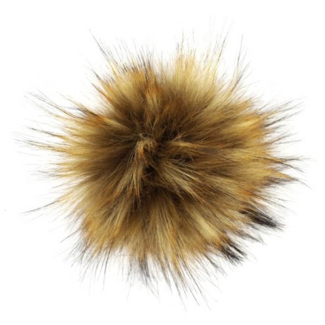 Pro Lana Pompon in Felloptik mit Druckknopf