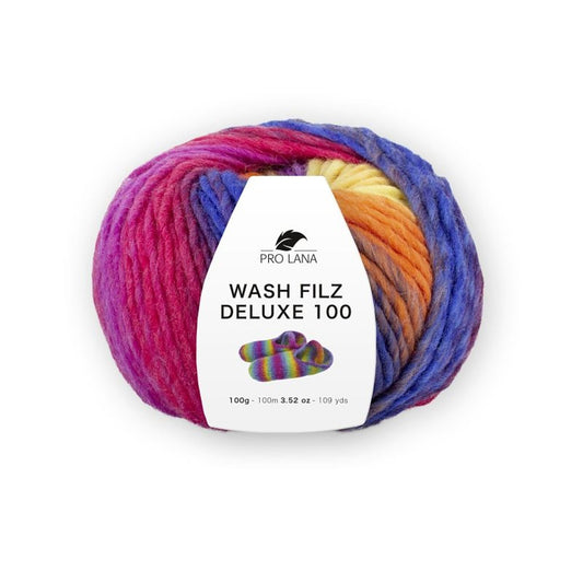 Wash-Filz Deluxe von Pro Lana – Blau/Gelb [1004]