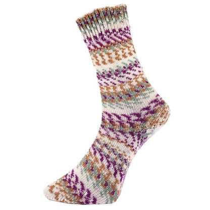 Fjord Socks Multicolor von Pro Lana – Fuchsia/Beige [481] – gestricktes Musterbeispiel, angeboten wird Garn