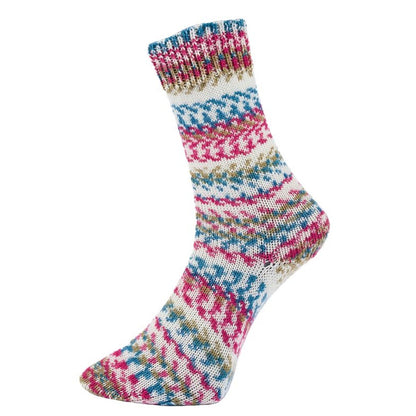 Fjord Socks Multicolor von Pro Lana – Petrol/Pink [482] – gestricktes Musterbeispiel, angeboten wird Garn
