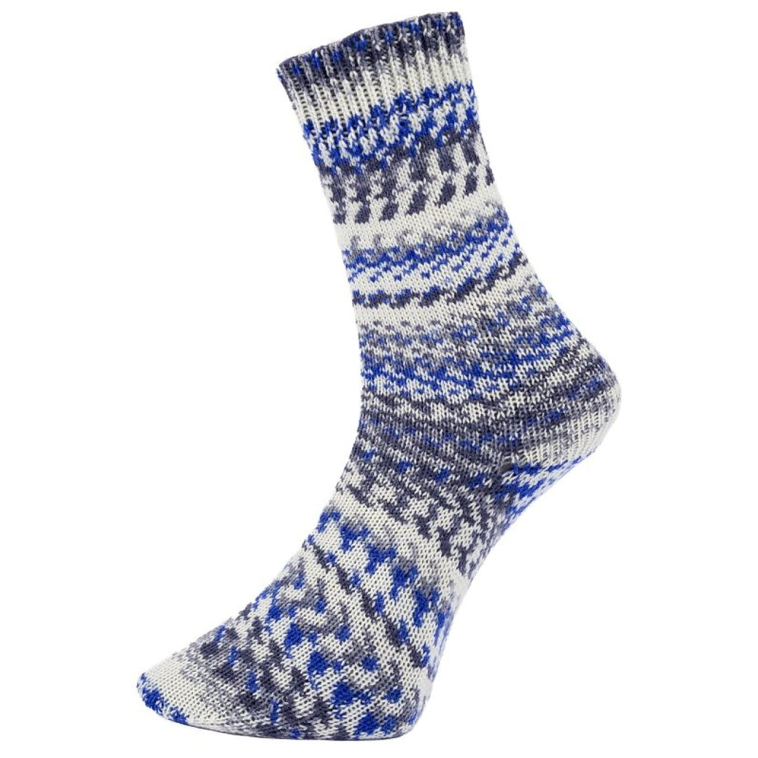 Fjord Socks Multicolor von Pro Lana – Blau/Grau [483] – gestricktes Musterbeispiel, angeboten wird Garn
