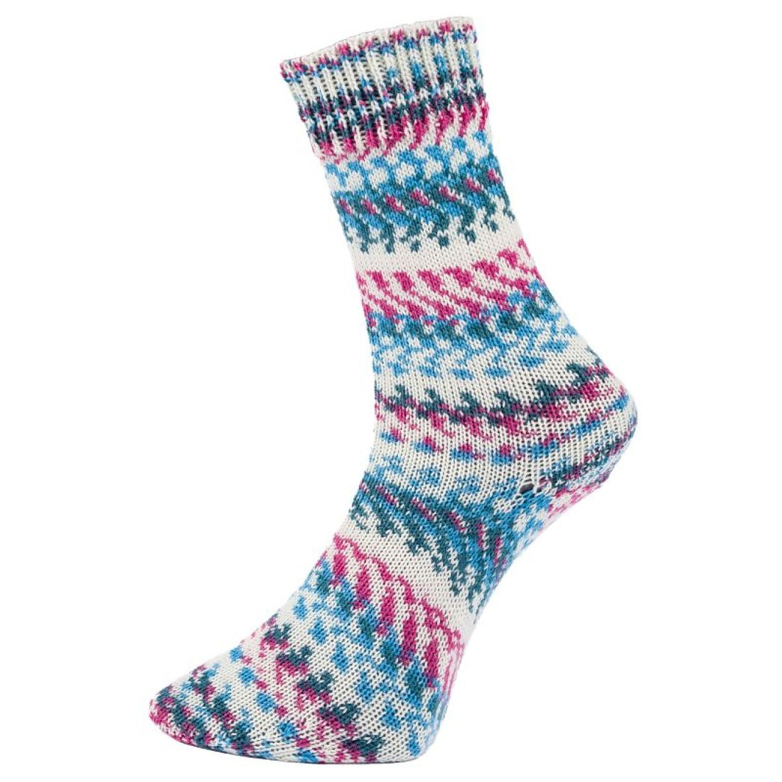 Fjord Socks Multicolor von Pro Lana – Türkis/Pink [484] – gestricktes Musterbeispiel, angeboten wird Garn