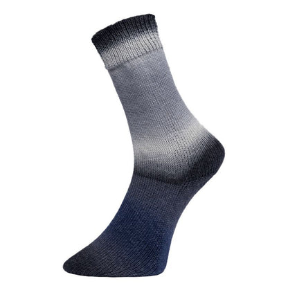 Golden Socks Nessel von Pro Lana – Grau/Blau [82] – Gestricktes Musterbeispiel, kein fertiges Paar Socken