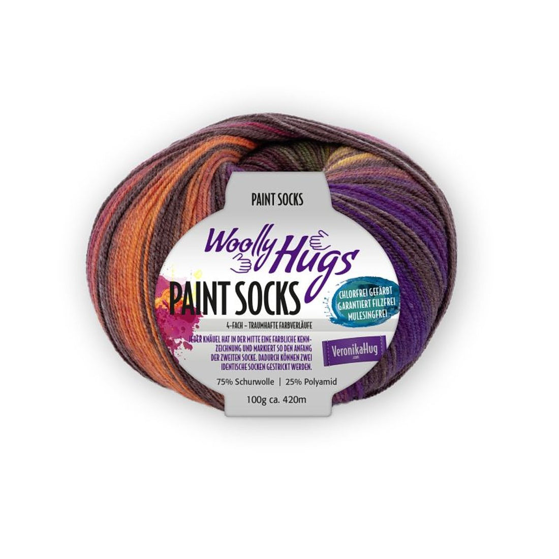 Paint Socks von Woolly Hugs – Orange/Braun [208]