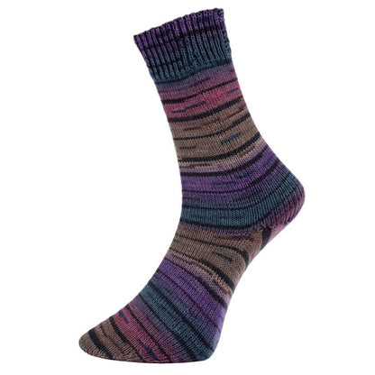 Golden Socks Serfaus von Pro Lana – Lila/Braun [405.02] – Gestricktes Musterbeispiel, keine fertigen Socken