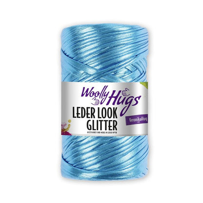 Leder Look Glitter von Woolly Hugs – Türkis metallic [65]