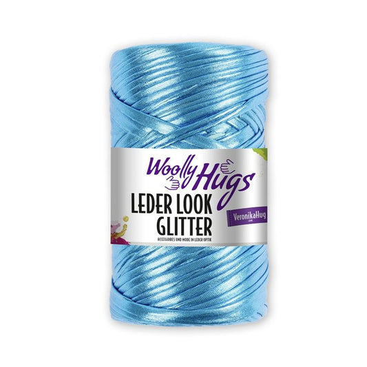 Leder Look Glitter von Woolly Hugs – Türkis metallic [65]