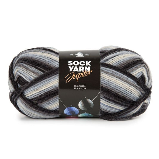 Sock Yarn Jupiter von Mayflower | 50g – 1 schwarz/grau/blau