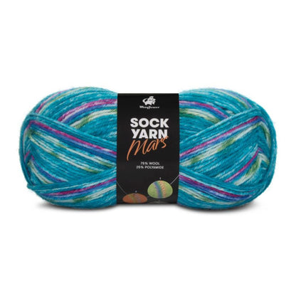 Sock Yarn Mars von Mayflower | 50g – 05 kobaltblau/weiß/pink/grün/petrolblau