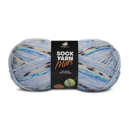 Sock Yarn Mars von Mayflower | 50g – 06 weiß/türkis/pastellblau/kornblume/navy