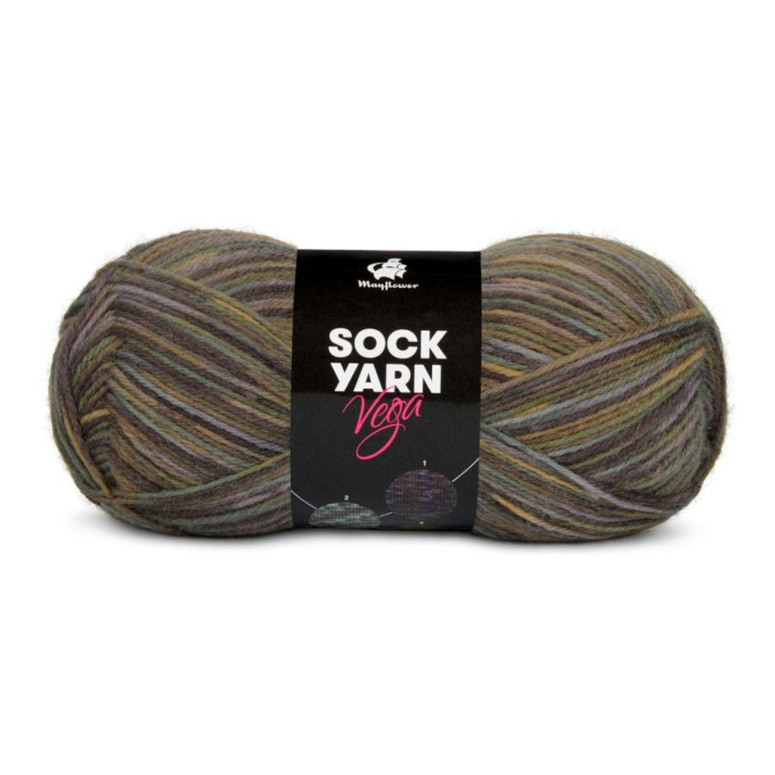 Sock Yarn Vega von Mayflower | 50g – 03 armeegrün/olivgrün/dunkelgrau/hellgrau