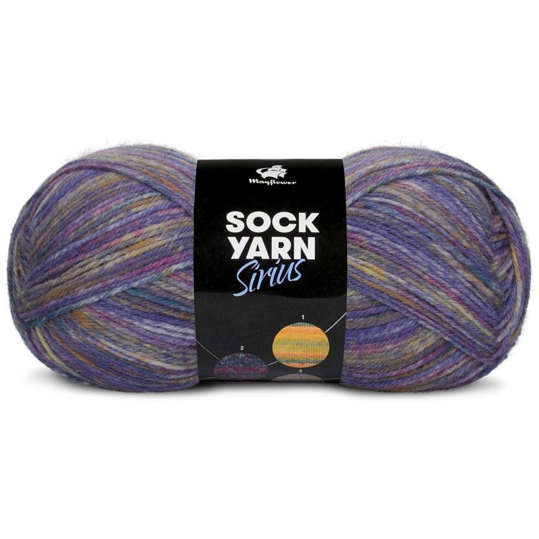 Sock Yarn Sirius von Mayflower | 50g – 03 lila/pink/gelb