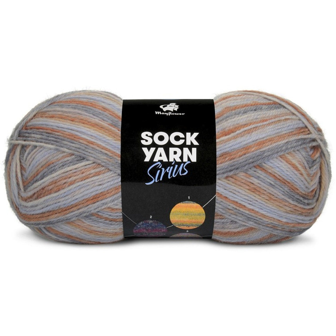 Sock Yarn Sirius von Mayflower | 50g – 04 hellblau rost/staubblau