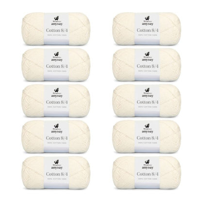 ANYDAY Cotton 8/4 von Mayflower | 10 × 50g – 002 naturweiß