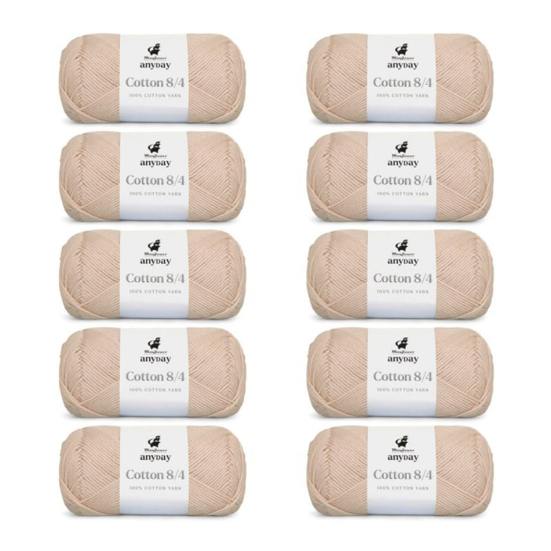 ANYDAY Cotton 8/4 von Mayflower | 10 × 50g – 003 heller sand