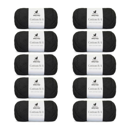 ANYDAY Cotton 8/4 von Mayflower | 10 × 50g – 007 schwarz