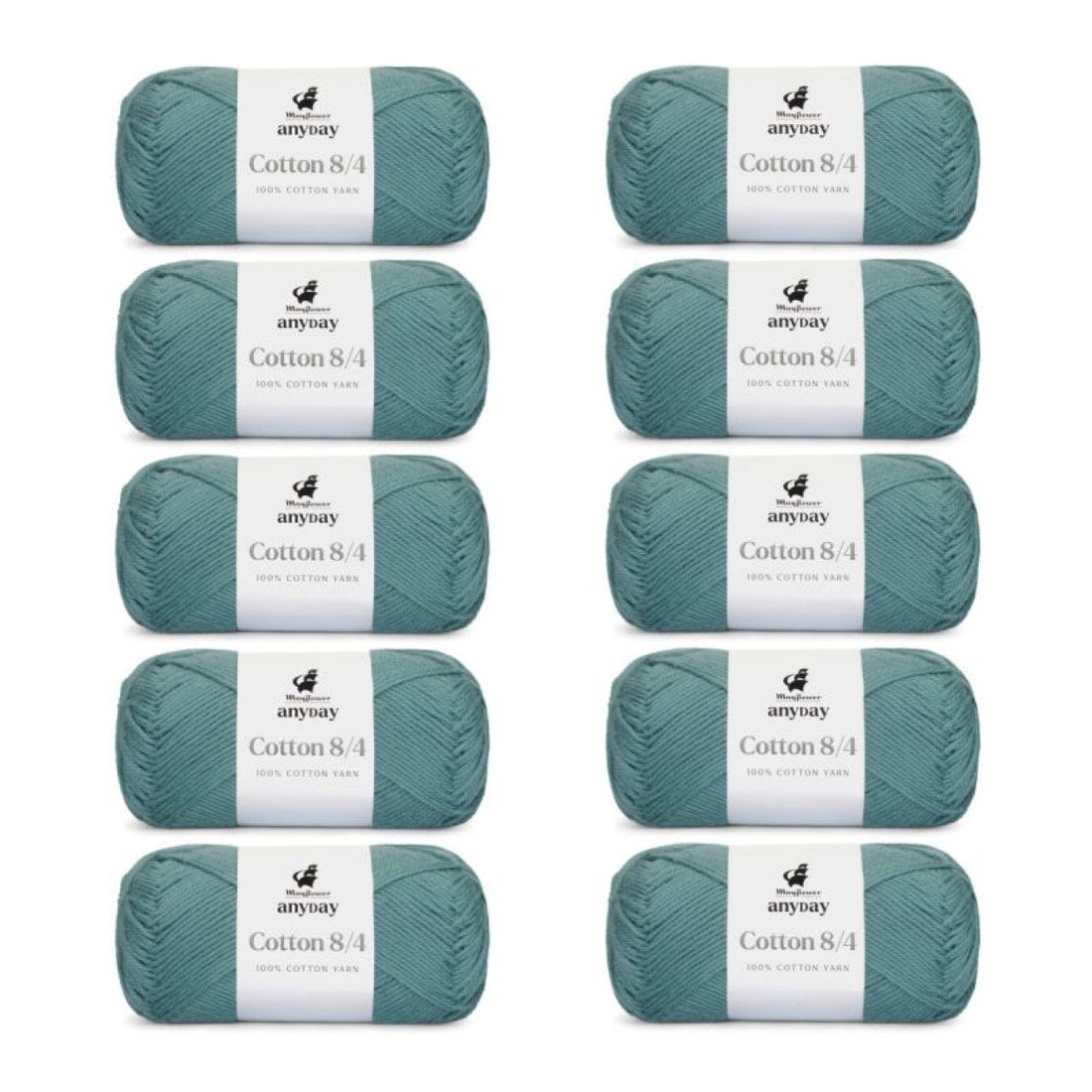 ANYDAY Cotton 8/4 von Mayflower | 10 × 50g – 011 aqua