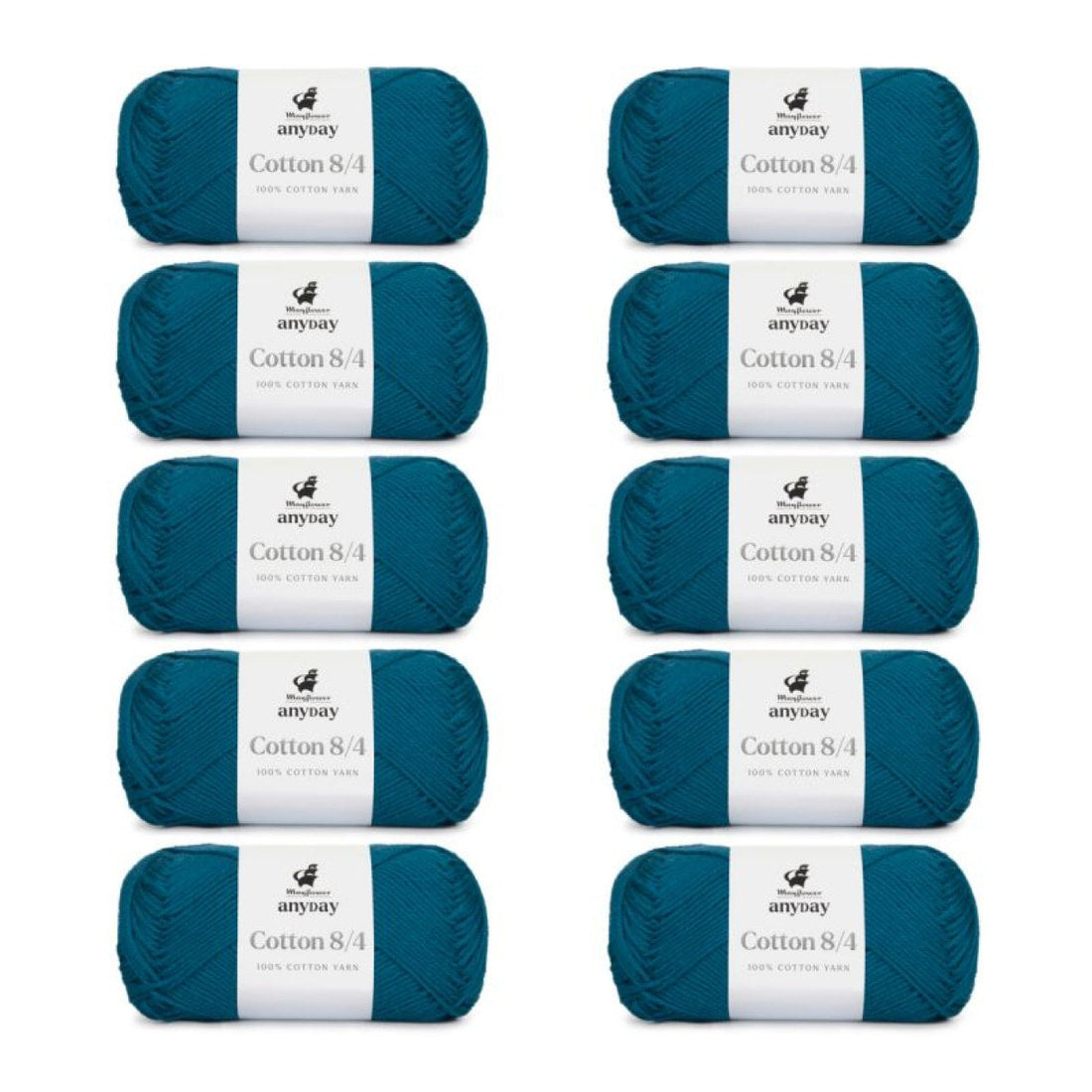 ANYDAY Cotton 8/4 von Mayflower | 10 × 50g – 014 petrolblau
