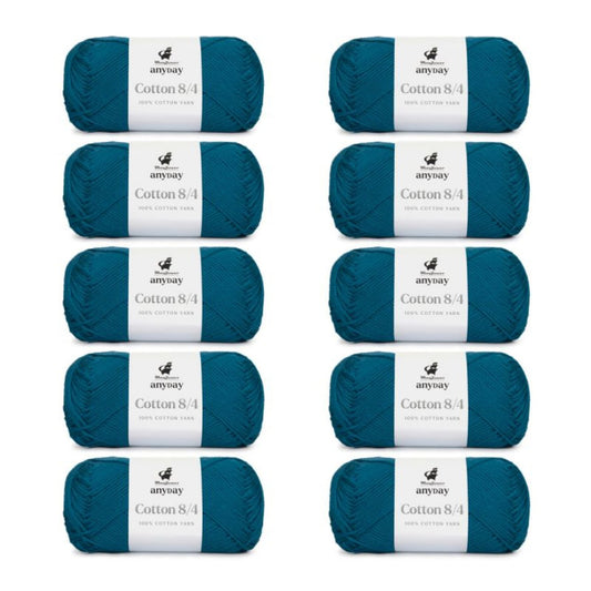ANYDAY Cotton 8/4 von Mayflower | 10 × 50g – 014 petrolblau