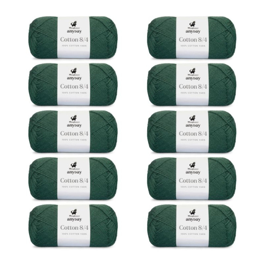 ANYDAY Cotton 8/4 von Mayflower | 10 × 50g – 015 dunkelgrün