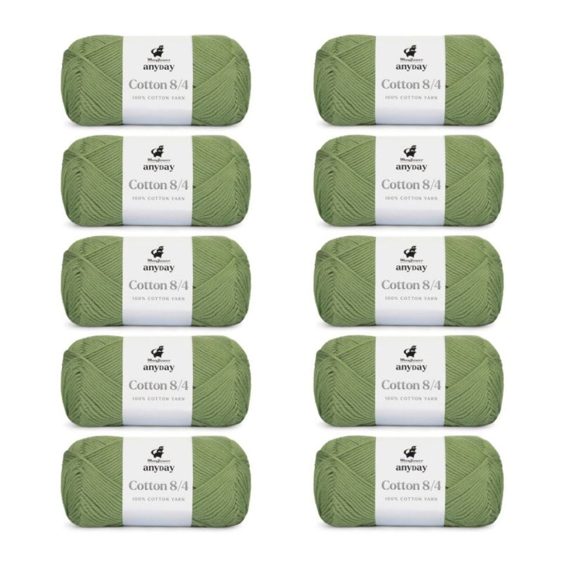 ANYDAY Cotton 8/4 von Mayflower | 10 × 50g – 017 pistaziengrün