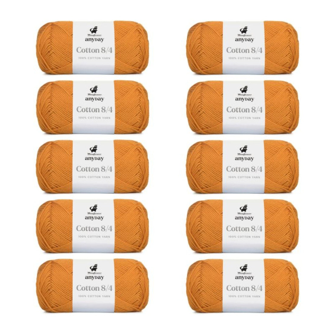 ANYDAY Cotton 8/4 von Mayflower | 10 × 50g – 018 curry