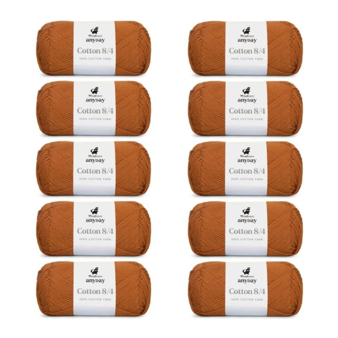 ANYDAY Cotton 8/4 von Mayflower | 10 × 50g – 019 rost