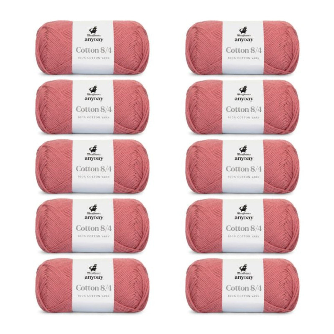 ANYDAY Cotton 8/4 von Mayflower | 10 × 50g – 020 altrosa