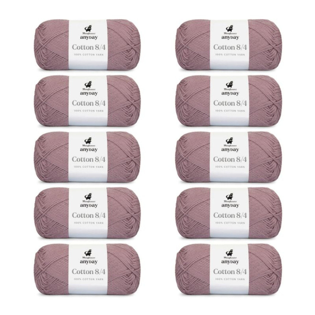 ANYDAY Cotton 8/4 von Mayflower | 10 × 50g – 022 blasses lila