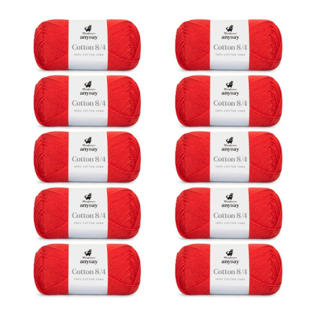 ANYDAY Cotton 8/4 von Mayflower | 10 × 50g – 023 rot