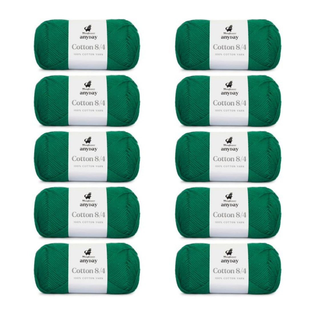 ANYDAY Cotton 8/4 von Mayflower | 10 × 50g – 025 malachitgrün