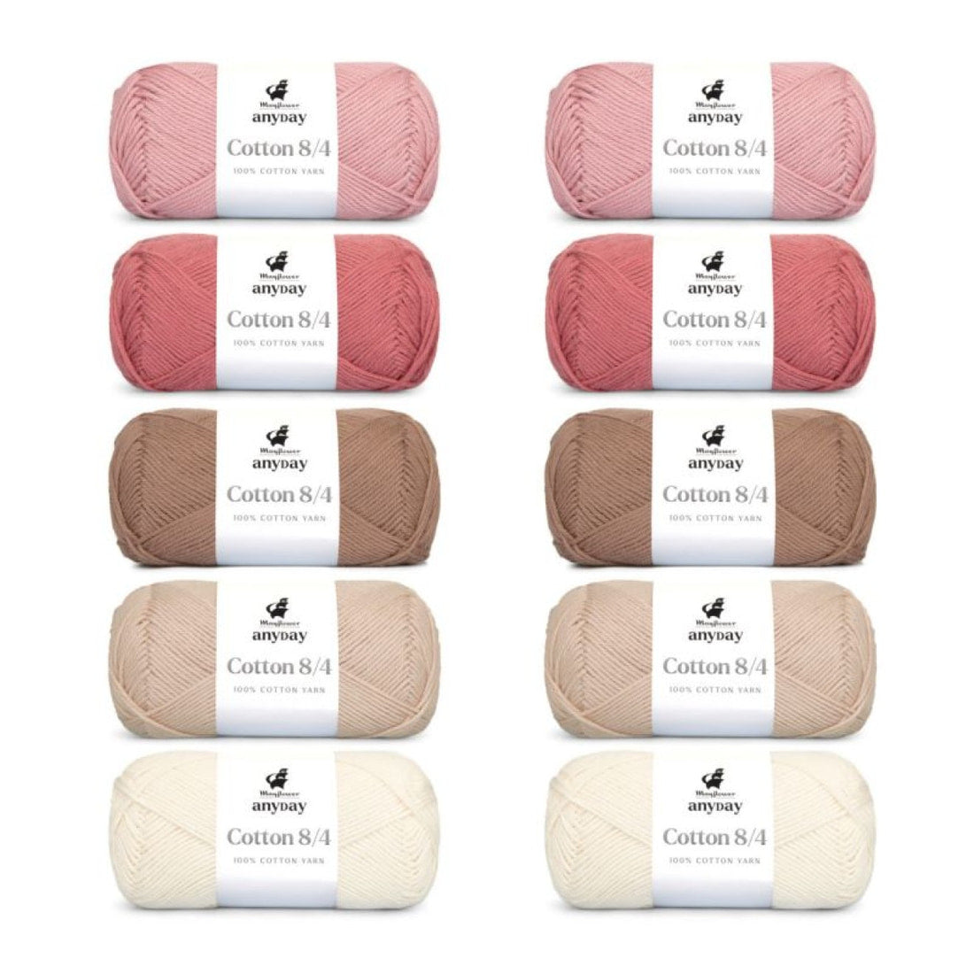 ANYDAY Cotton 8/4 Colorbag von Mayflower | 10 × 50g – 002 colorbag