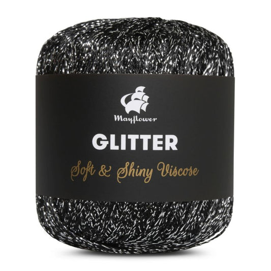 Glitter von Mayflower | 25g – 003 schwarz/silber