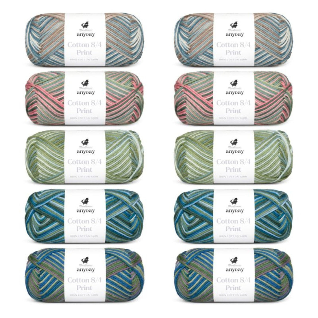 ANYDAY Cotton 8/4 Print Colorbag von Mayflower | 10 × 50g – col. 1 print colorbag