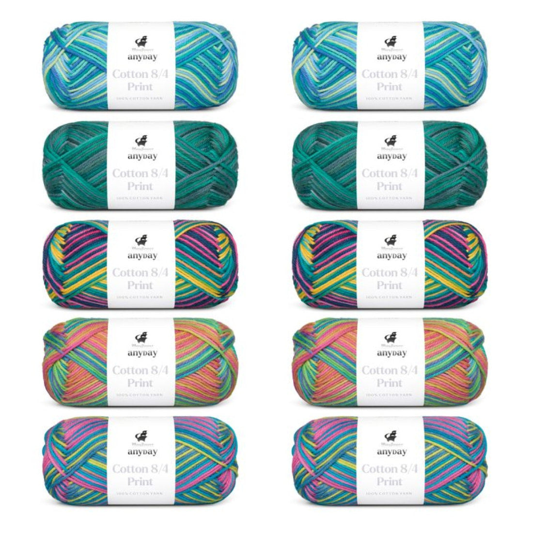 ANYDAY Cotton 8/4 Print Colorbag von Mayflower | 10 × 50g – col. 2 print colorbag