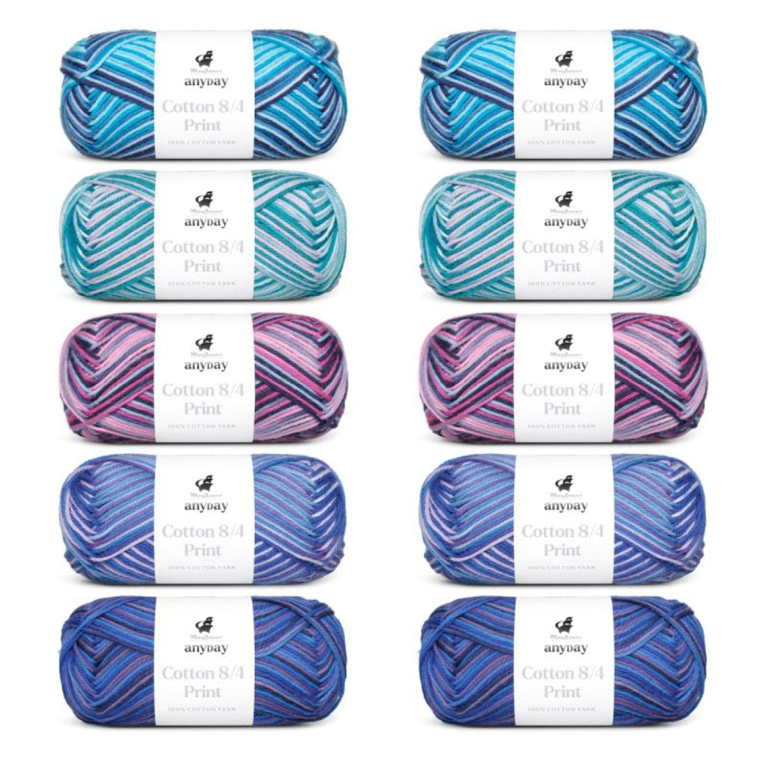 ANYDAY Cotton 8/4 Print Colorbag von Mayflower | 10 × 50g – col. 4 print colorbag