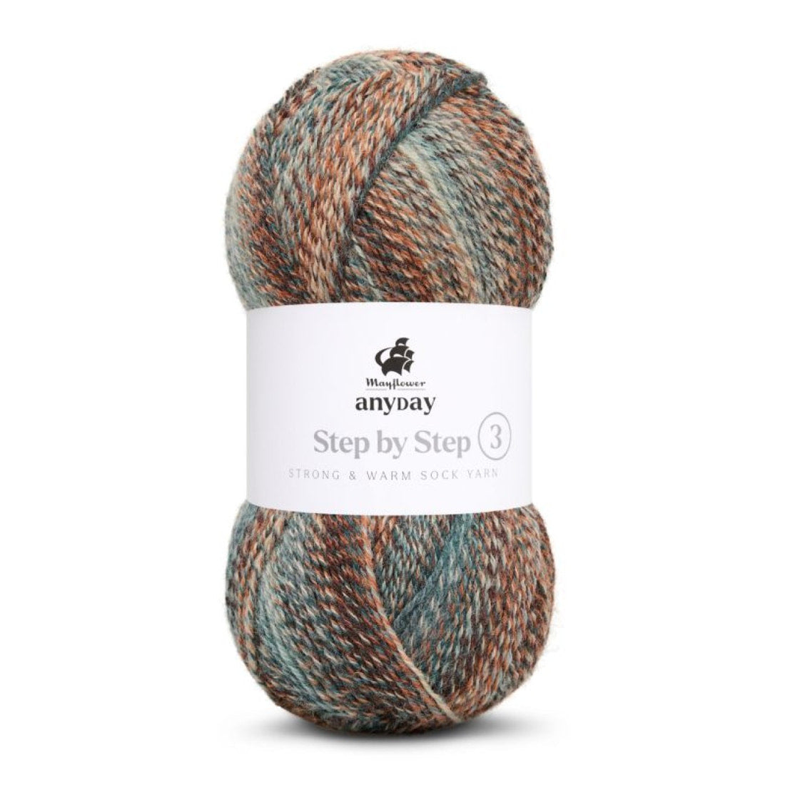 ANYDAY Step By Step 3 von Mayflower | 100g – col. 002 braun/rost/eukalyptus/sahne
