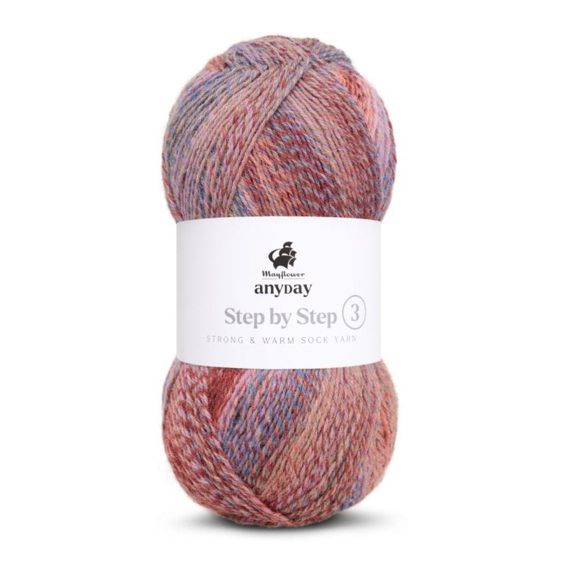 ANYDAY Step By Step 3 von Mayflower | 100g – col. 003 rostrot/rosa/kornblume/helllila