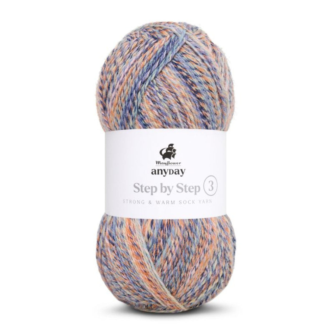 ANYDAY Step By Step 3 von Mayflower | 100g – col. 005 mitternacht/orange kornblume/naturweiß