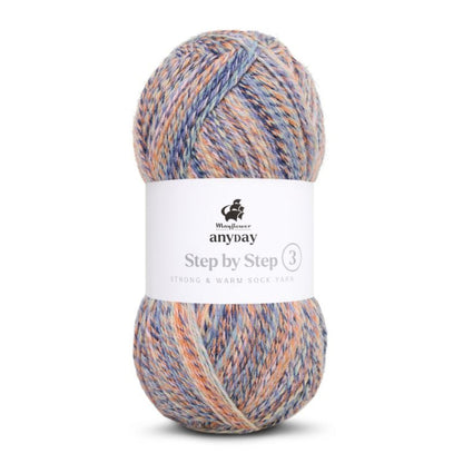 ANYDAY Step By Step 3 von Mayflower | 100g – col. 005 mitternacht/orange kornblume/naturweiß