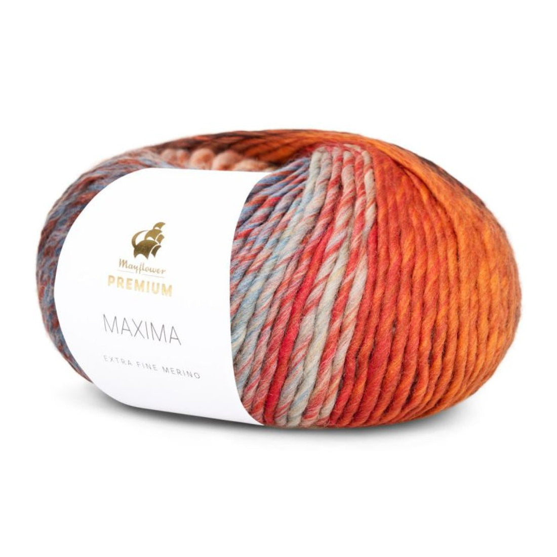 Premium Maxima von Mayflower | 50g – col. 003 bernstein/blau/sand/rost