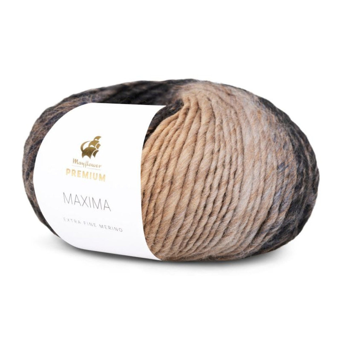 Premium Maxima von Mayflower | 50g – col. 009 camel/tiefes marineblau/schwarz