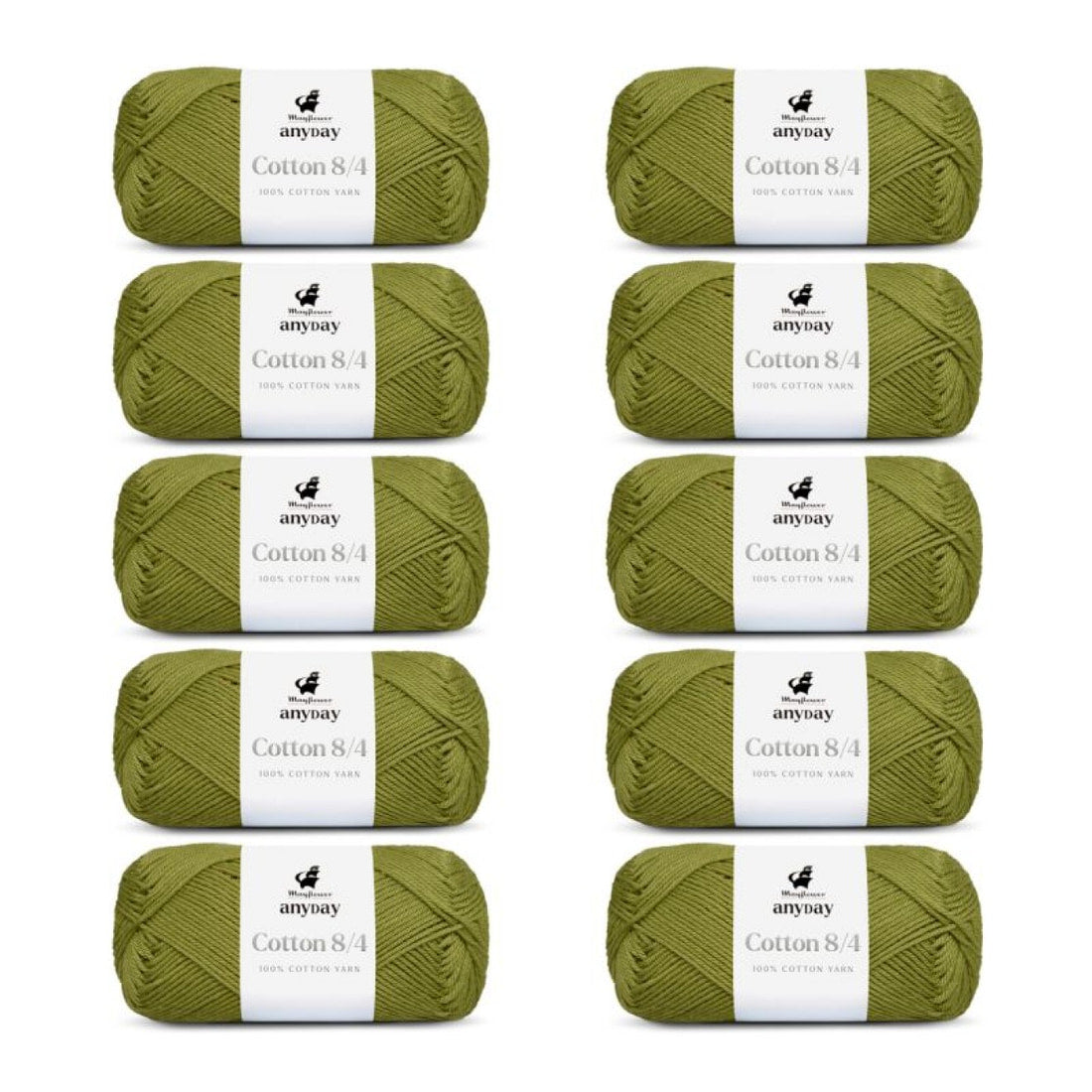 ANYDAY Cotton 8/4 von Mayflower | 10 × 50g – 026 oliv